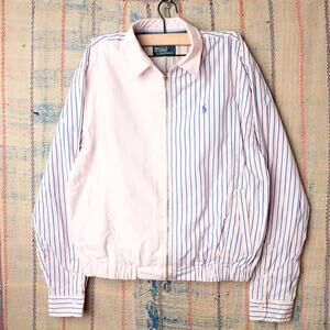 Custom upcycled polo harrington jacket